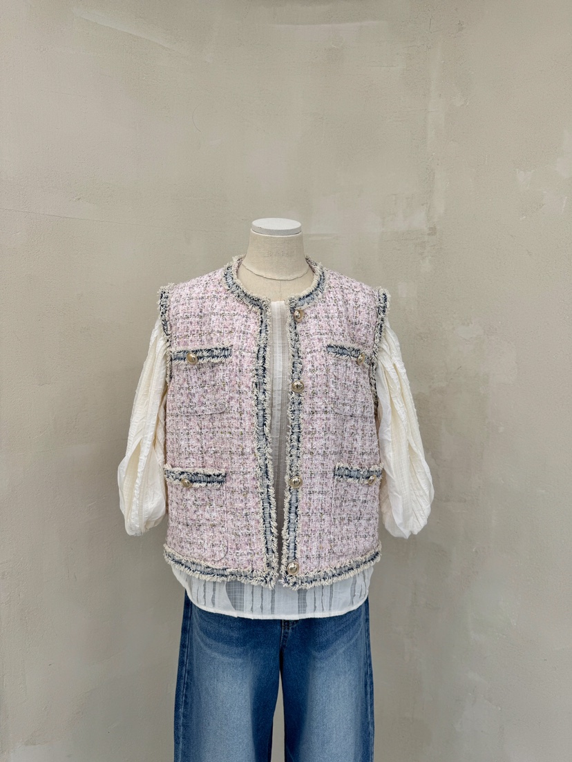 LAUNDRY韓國直郵女裝新品推薦真品休閑職業人氣時尚馬甲粗花呢LAUNDRY馬甲圖色1