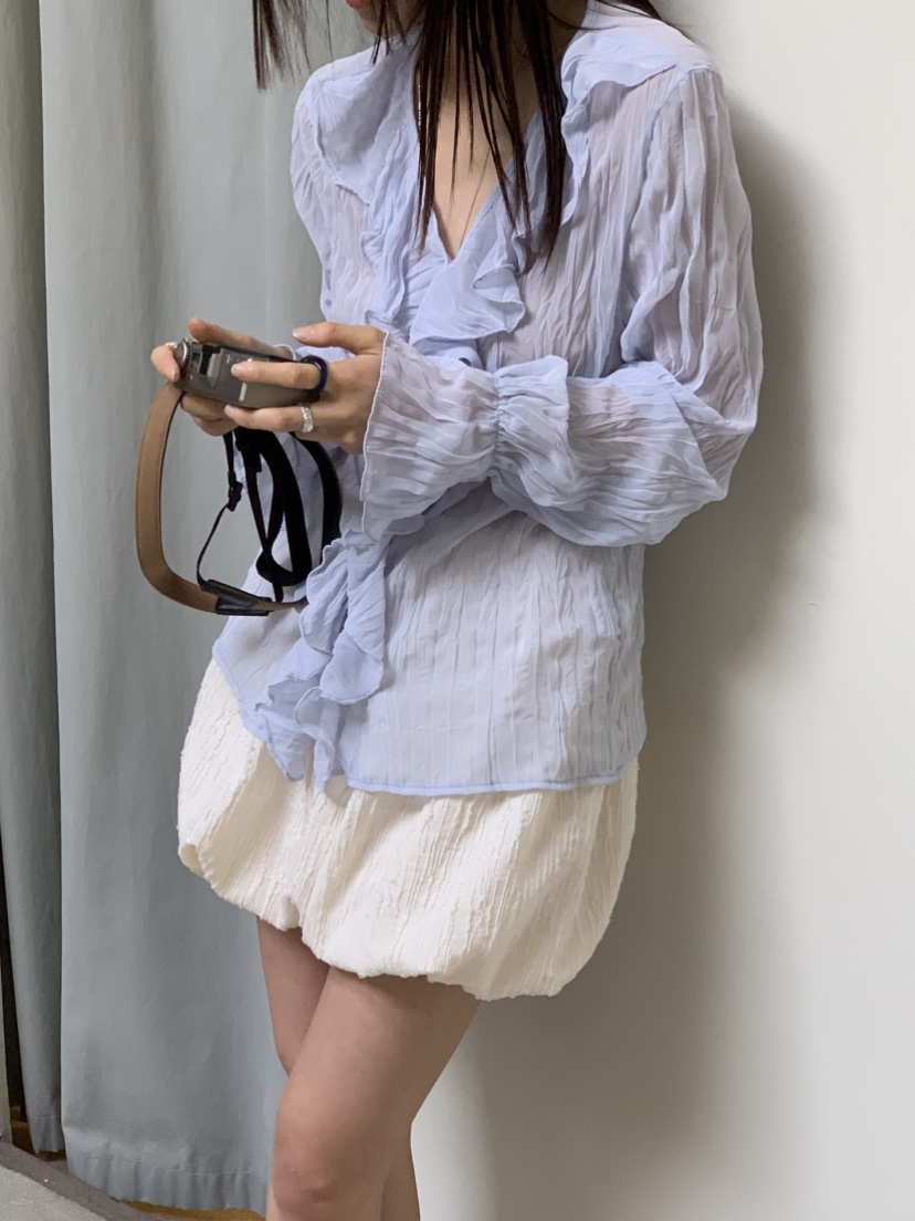 VAARA東大門實拍女裝新款熱賣時尚人氣職業休閑25春夏襯衫蕾絲衫VAARA襯衫/蕾絲衫