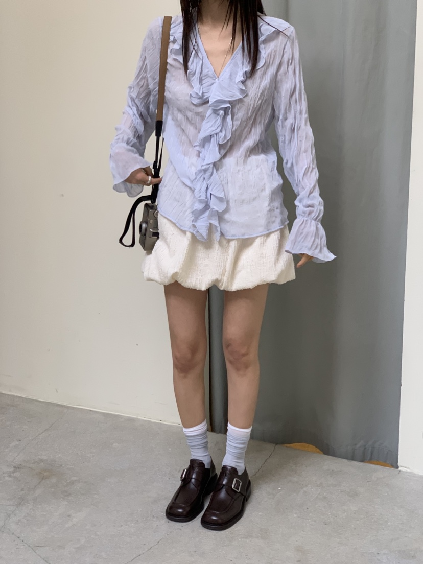 VAARA東大門實拍女裝新款熱賣時尚人氣職業休閑25春夏襯衫蕾絲衫VAARA襯衫/蕾絲衫