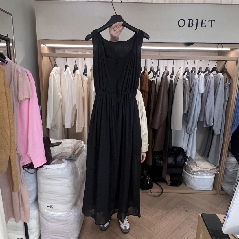 OBJET韓國代購女裝新品推薦職業真品休閑熱賣25春夏連衣裙褶皺love us u/OBJET連衣裙