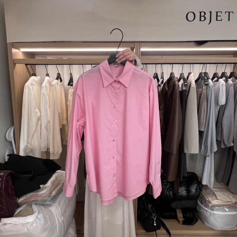 OBJET韓國直郵女裝新款熱賣推薦時尚人氣職業真品襯衫蕾絲衫love us u/OBJET襯衫/蕾絲衫圖色3