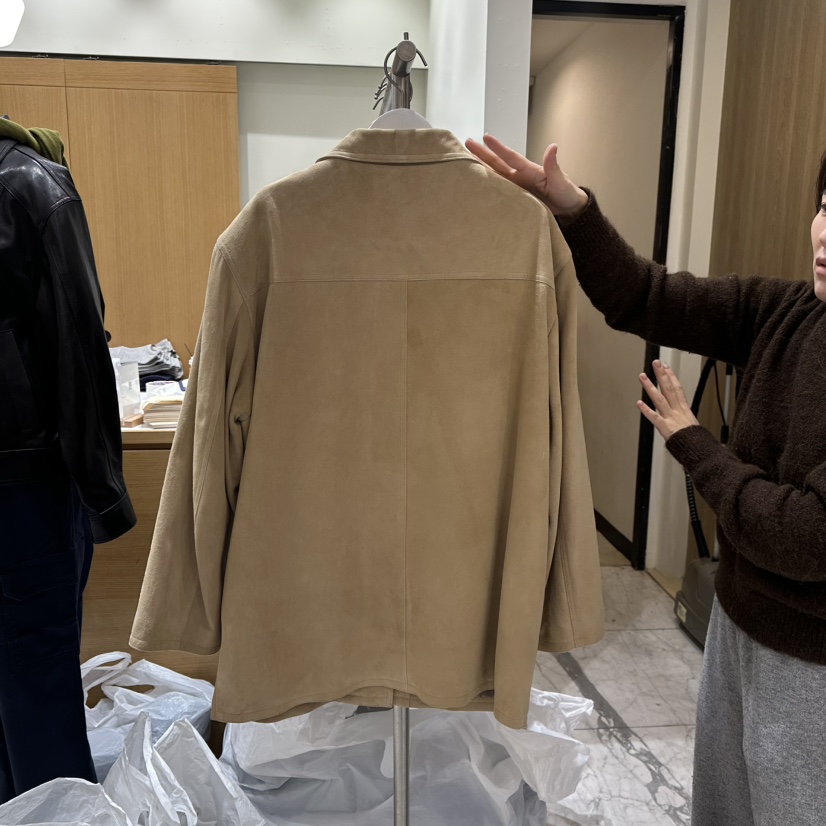 THE SIGNATURE直郵韓國代購女裝新品時尚25春夏熱賣皮衣麂皮THE SIGNATURE皮衣