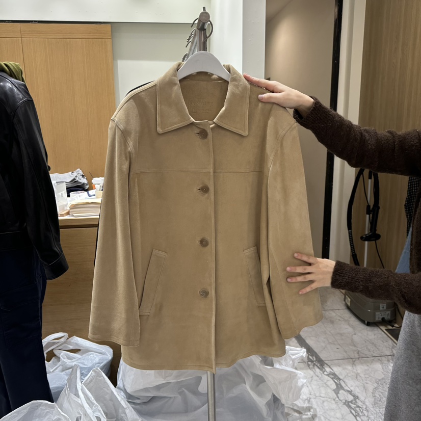THE SIGNATURE直郵韓國代購女裝新品時尚25春夏熱賣皮衣麂皮THE SIGNATURE皮衣