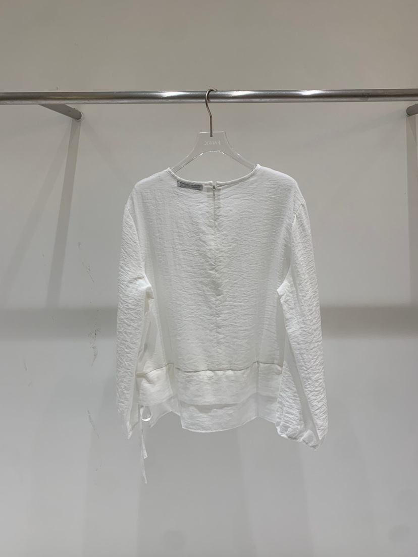 FABRIC韓國直郵女裝新款時尚25春夏推薦人氣真品長袖T恤荷葉邊FABRIC長袖T恤