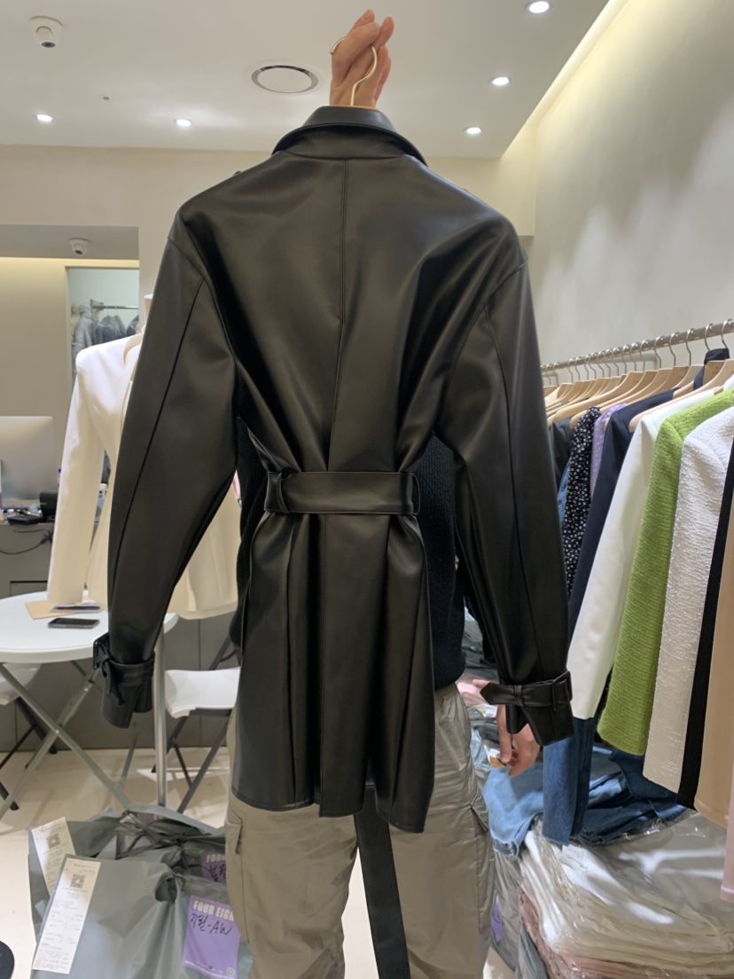 FOUREIGHT韓國直郵女裝新品時尚熱賣25春夏休閑人氣皮衣皮革FOUR EIGHT皮衣