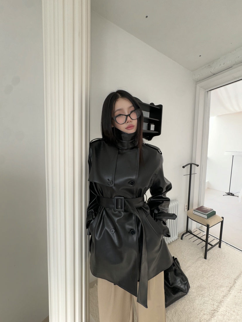 FOUREIGHT韓國直郵女裝新品時尚熱賣25春夏休閑人氣皮衣皮革FOUR EIGHT皮衣