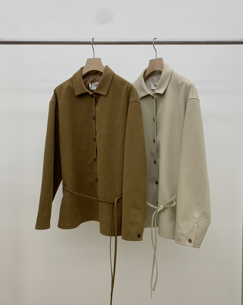 UTRE韓國直郵東大門代購女裝新品真品休閑推薦夾克含腰繩麂皮UTRE夾克