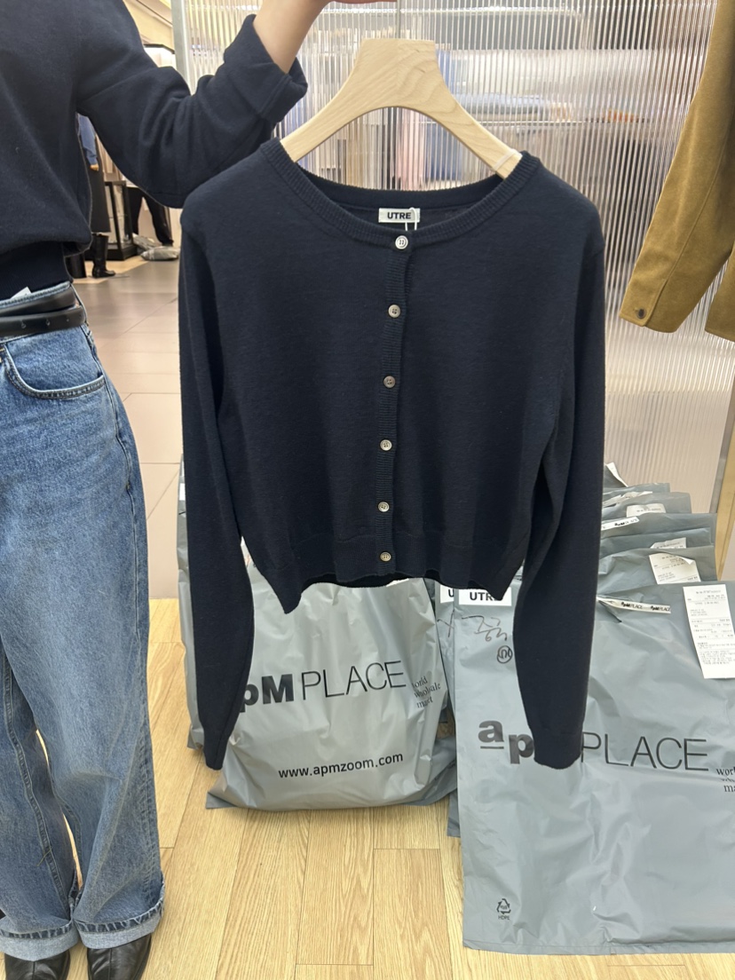 UTRE直郵韓國代購女裝新品真品職業人氣時尚針織衫短款開衫UTRE針織衫圖色3