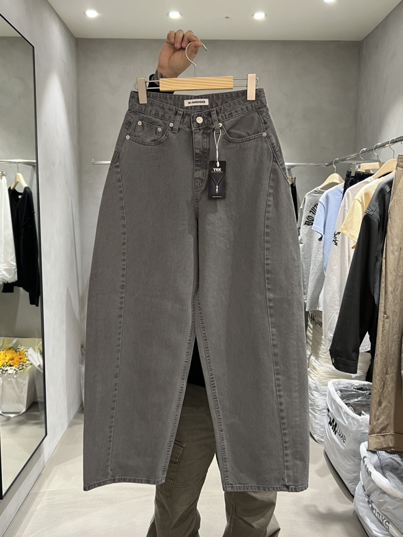 X-MOOD韓國直郵東大門實拍女裝新品休閑職業25春夏時尚牛仔褲X-MOOD牛仔褲