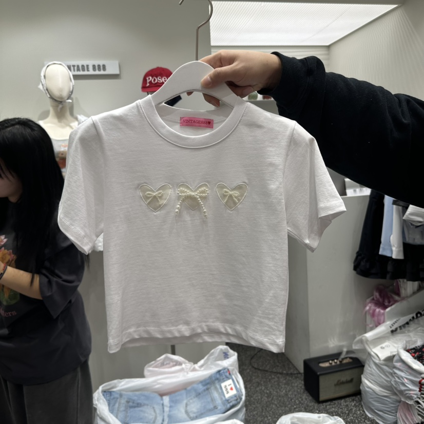 VINTAGE 888韓國直郵女裝新品職業熱賣真品推薦時尚T恤短款VINTAGE888/TRIPLE EIGHTT恤