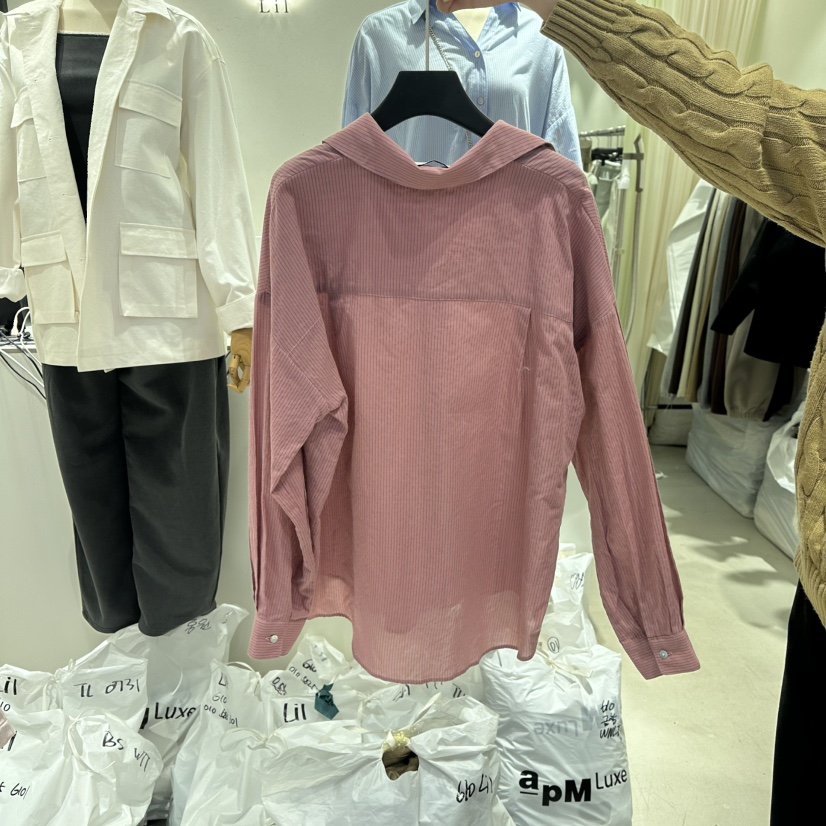 LIL韓國直郵女裝新品休閑推薦熱賣時尚真品25春夏襯衫蕾絲衫LIL襯衫/蕾絲衫