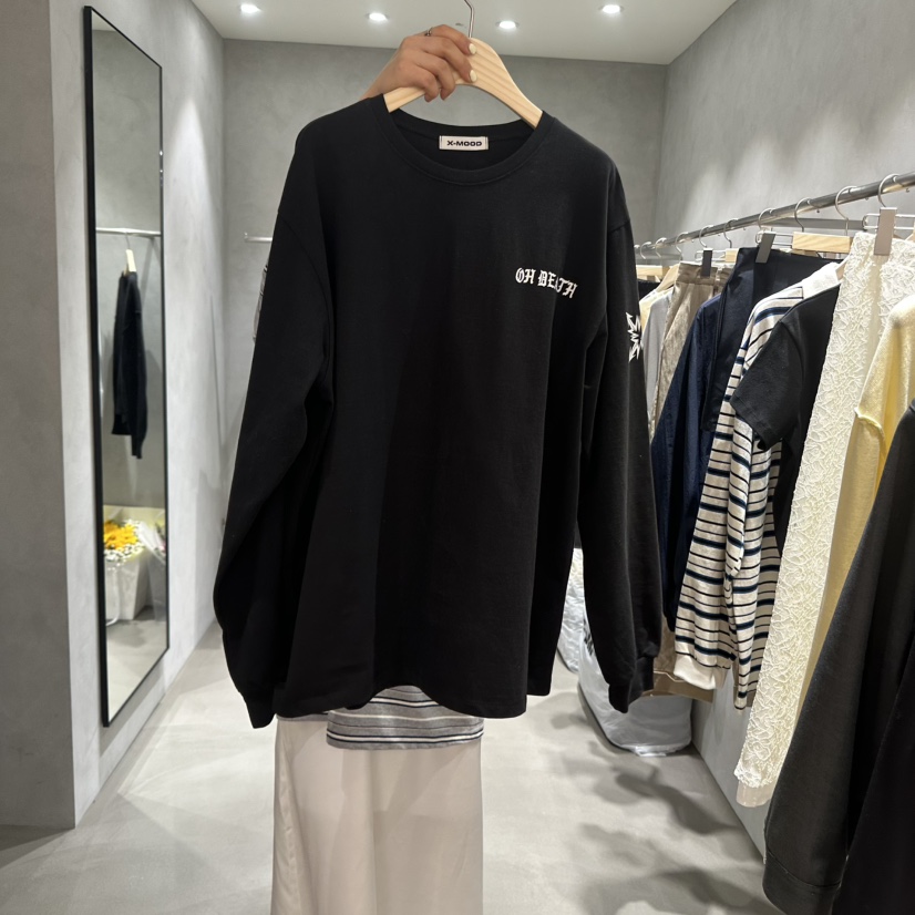 X-MOOD韓國直郵女裝新款休閑推薦25春夏時尚熱賣職業真品衛衣X-MOOD衛衣圖色2