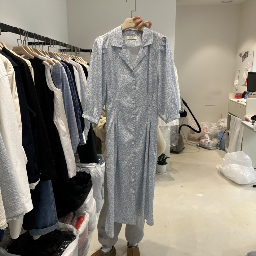 BREAD韓國直郵東大門代購女裝新品25春夏職業推薦休閑連衣裙BREAD連衣裙圖色2