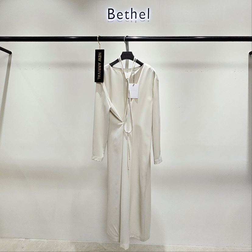 BETHEL韓國直郵東大門代購女裝新品25春夏連衣裙含腰繩超長長款BETHEL連衣裙圖色1