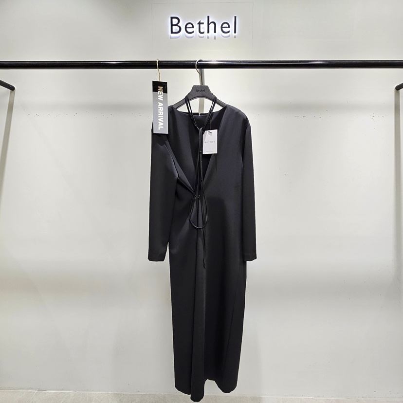 BETHEL韓國直郵東大門代購女裝新品25春夏連衣裙含腰繩超長長款BETHEL連衣裙圖色2