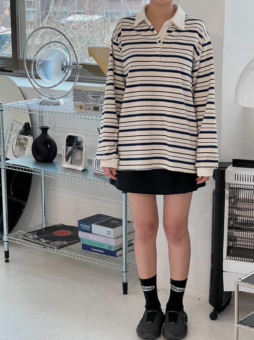 X-MOOD韓國直郵東大門實拍女裝新款25春夏人氣熱賣長袖T恤X-MOOD長袖T恤