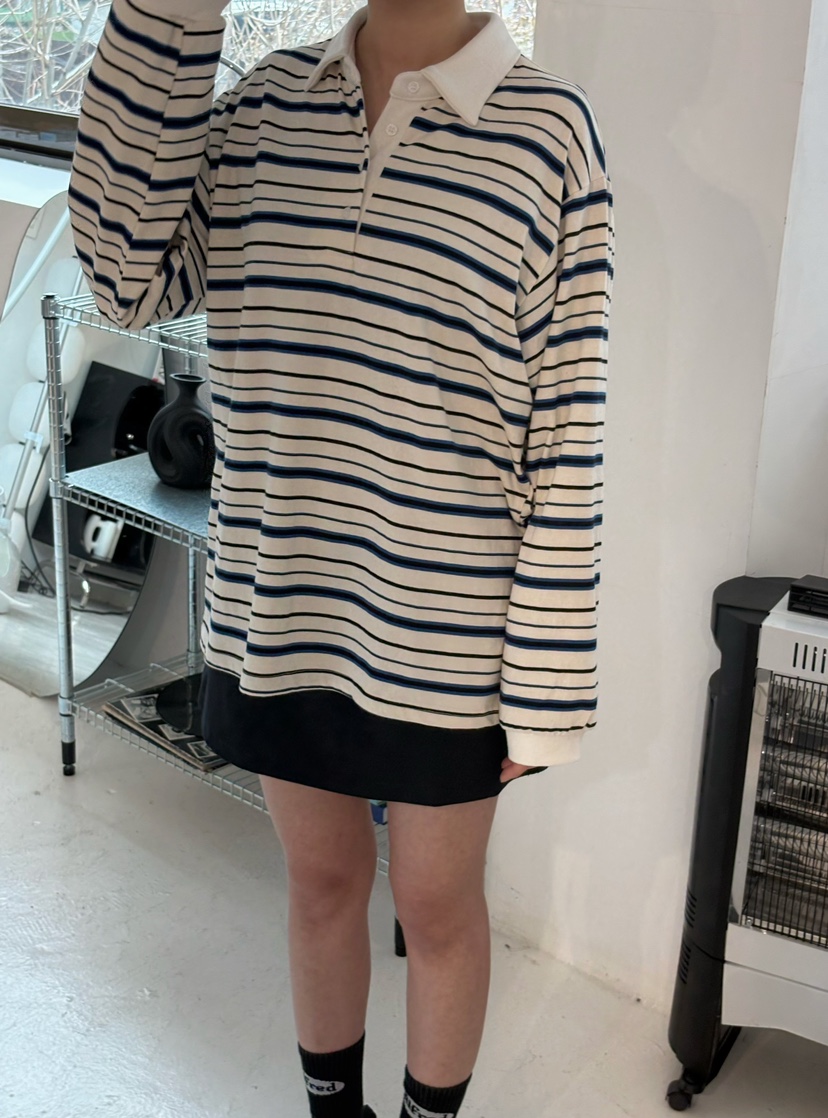 X-MOOD韓國直郵東大門實拍女裝新款25春夏人氣熱賣長袖T恤X-MOOD長袖T恤