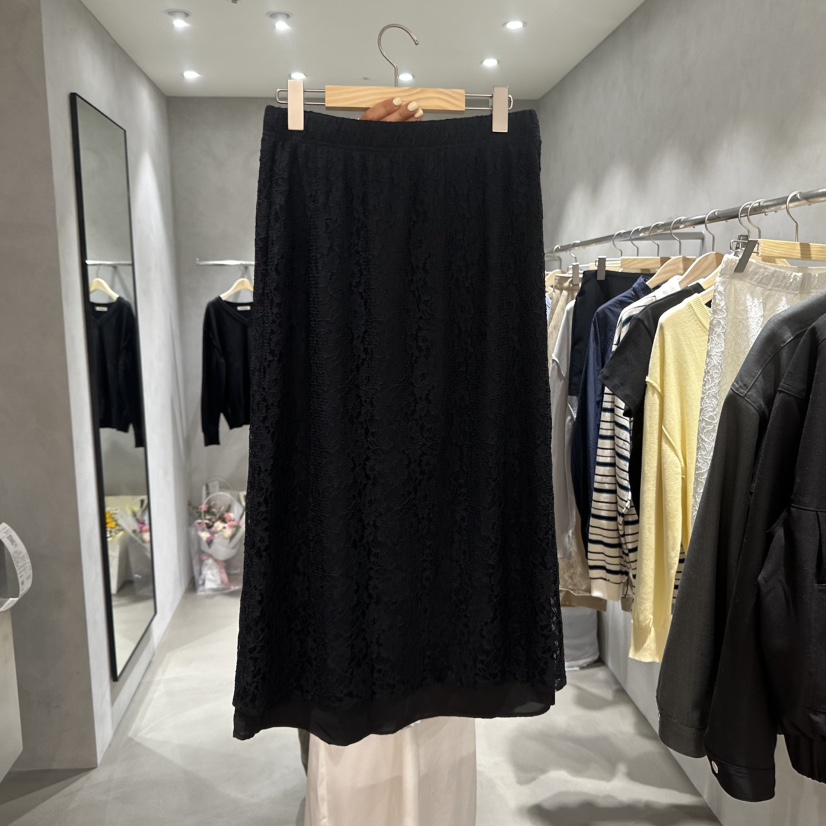 X-MOOD直郵韓國代購女裝新品25春夏真品職業熱賣時尚長裙蕾絲X-MOOD長裙