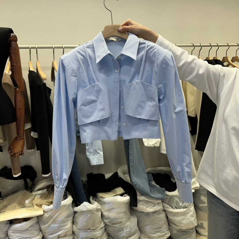 Q C直郵韓國代購女裝新品人氣25春夏時尚職業推薦襯衫蕾絲衫Republlc of qc襯衫/蕾絲衫