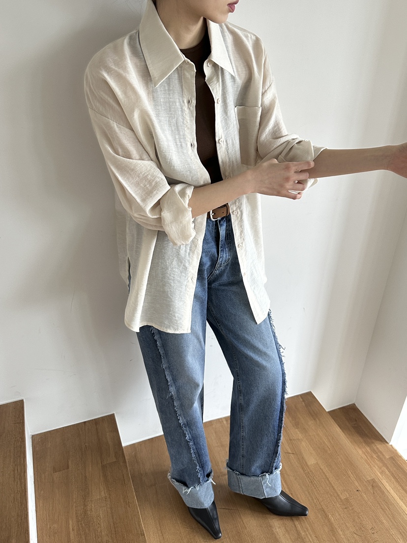 INSSENSE-A韓國直郵女裝新款真品人氣推薦休閑時尚襯衫蕾絲衫INSSENSE-A襯衫/蕾絲衫