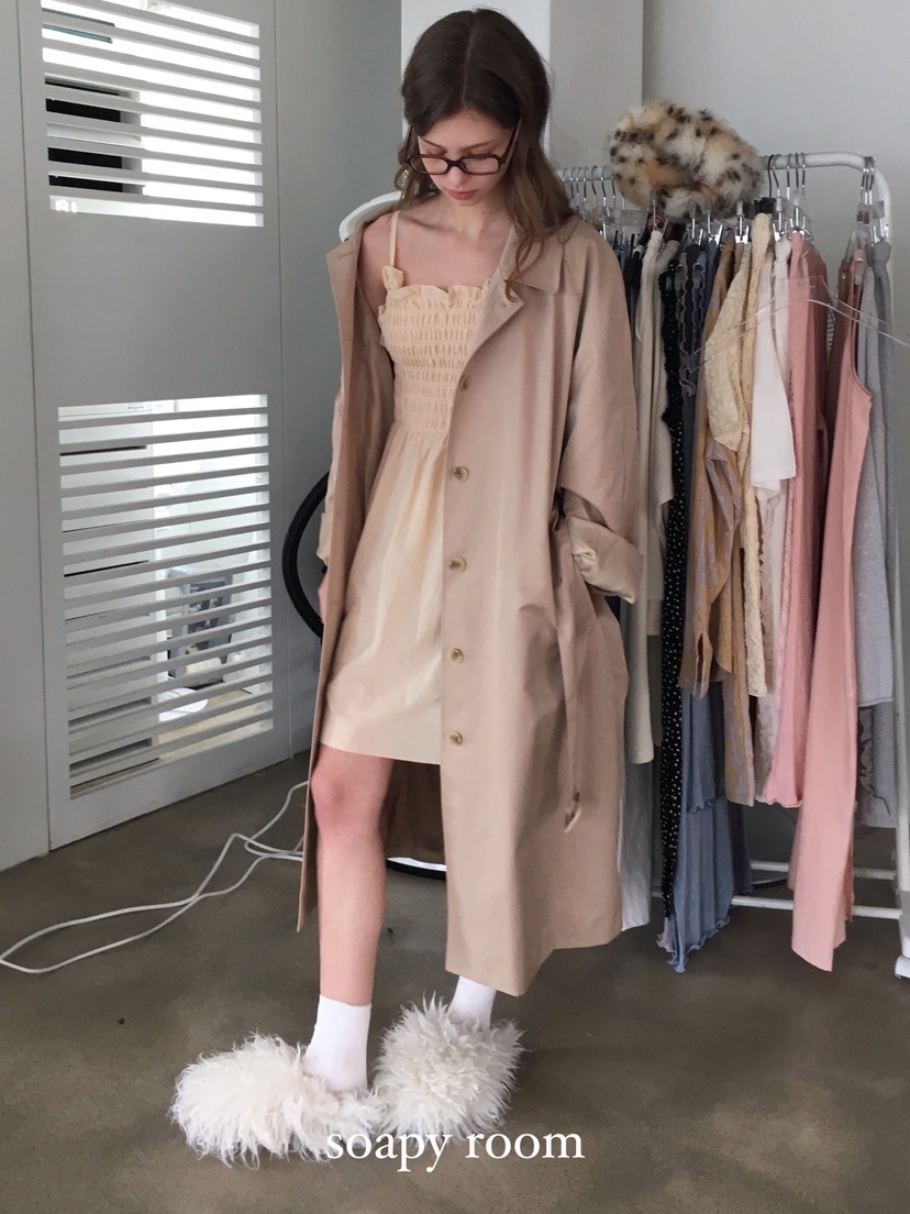 SOAPYROOM直郵韓國代購女裝新品25春夏時尚真品長款風衣含腰帶SOAPYROOM長款風衣