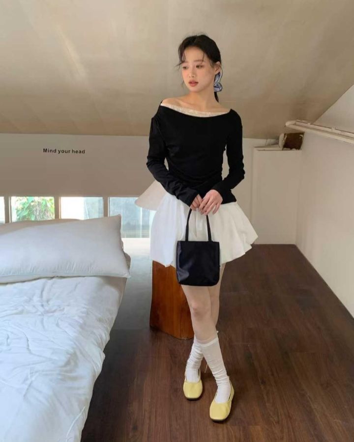 BELLINO293韓國直郵東大門實拍女裝新款時尚25春夏休閑短裙BOBBIE DOLL短裙