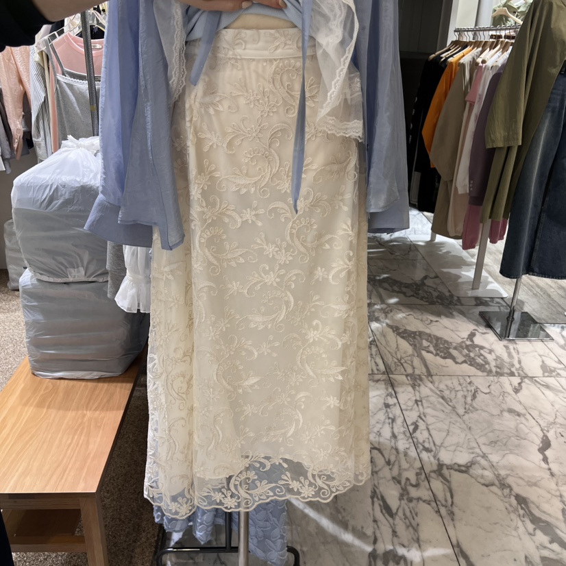 LE MASTERPLACE直郵韓國代購女裝新品休閑職業時尚長裙刺繡Le masterpiece長裙