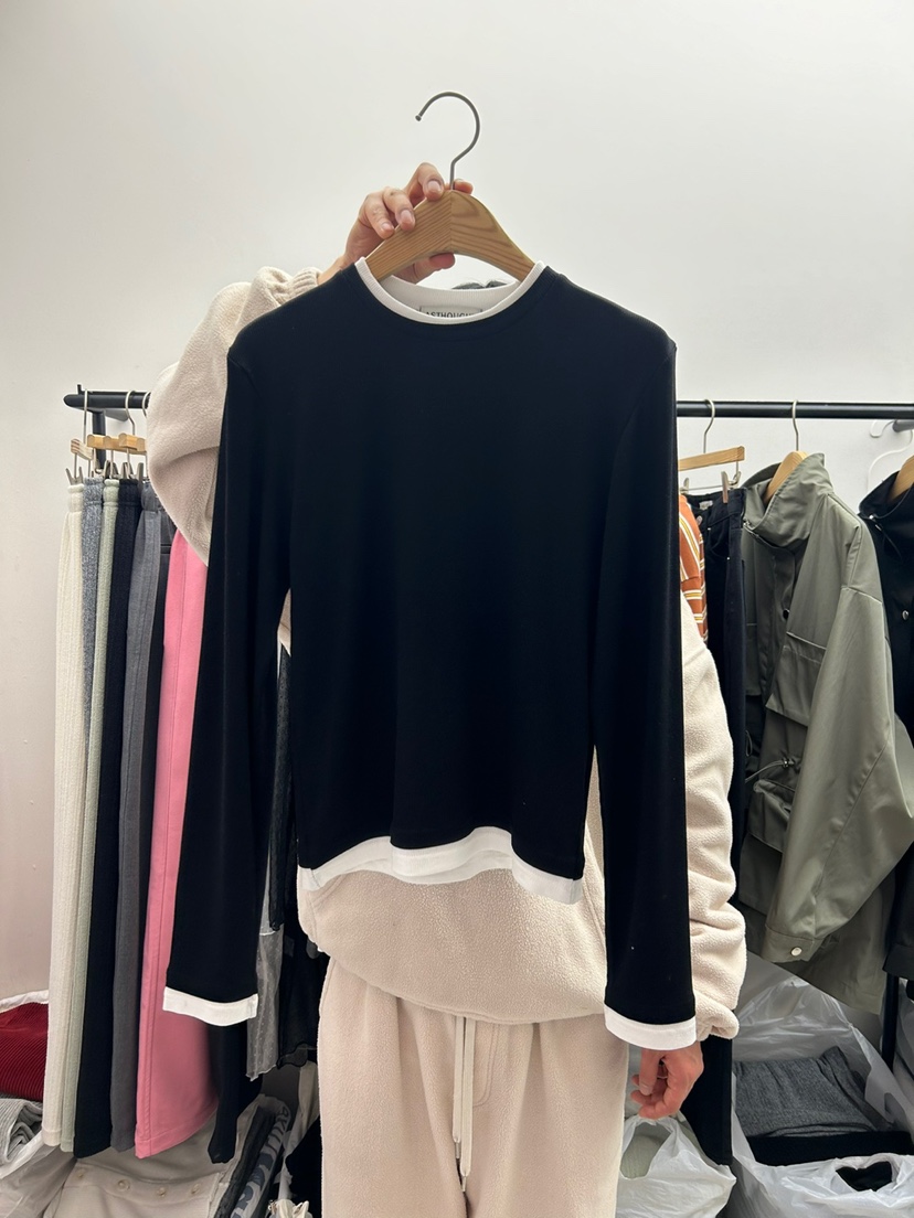 AS THOUGHT韓國直郵東大門代購女裝新品25春夏休閑長袖T恤AS THOUGHT長袖T恤圖色4