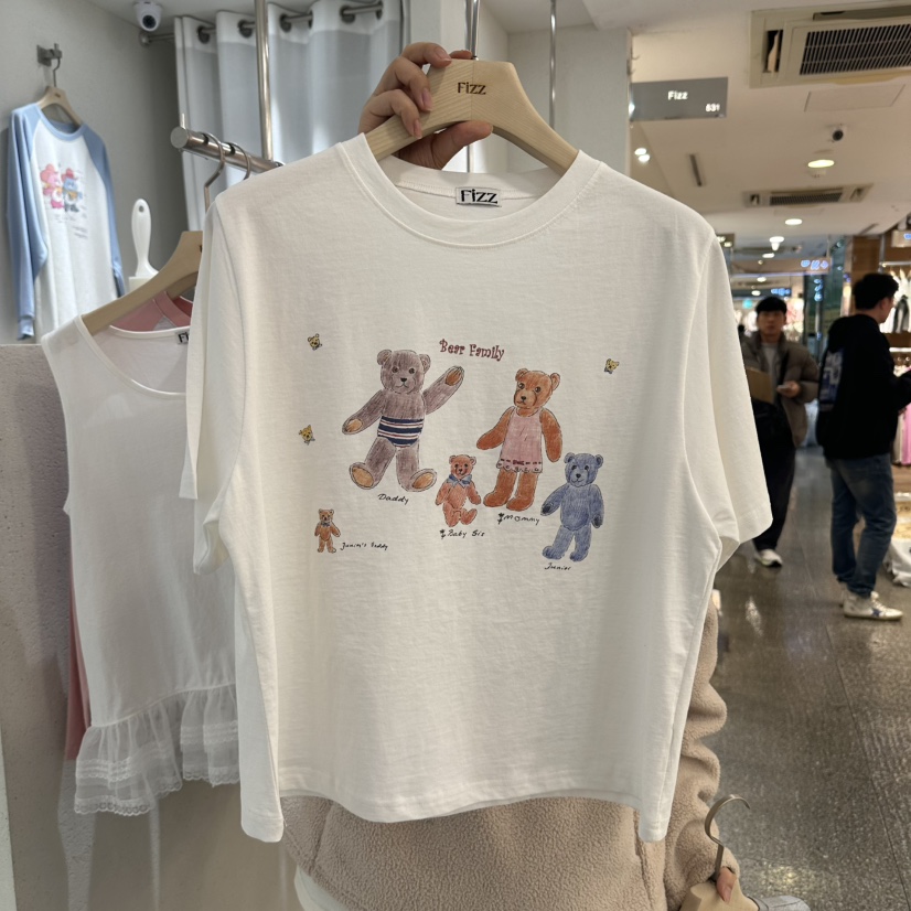 FIZZ韓國直郵女士新品職業真品時尚熱賣休閑25春夏人氣推薦T恤FIZZT恤圖色2