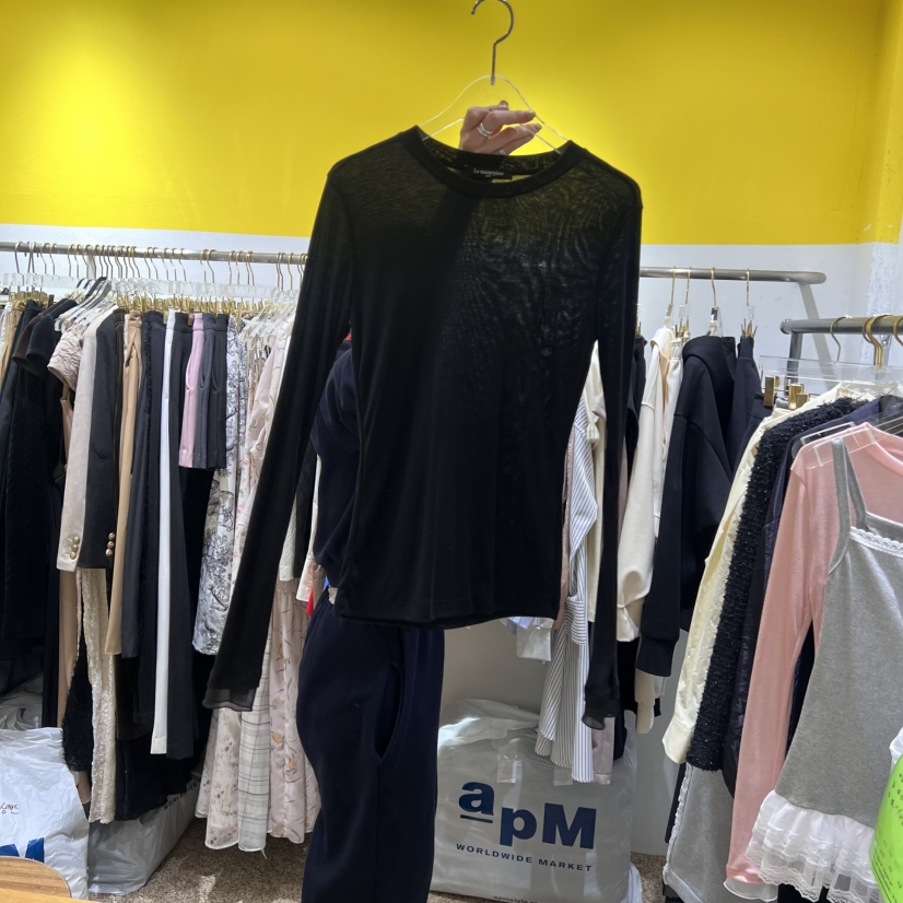LE MASTERPLACE韓國代購女士新品熱賣時尚人氣長袖T恤歐根紗Le masterpiece長袖T恤圖色2