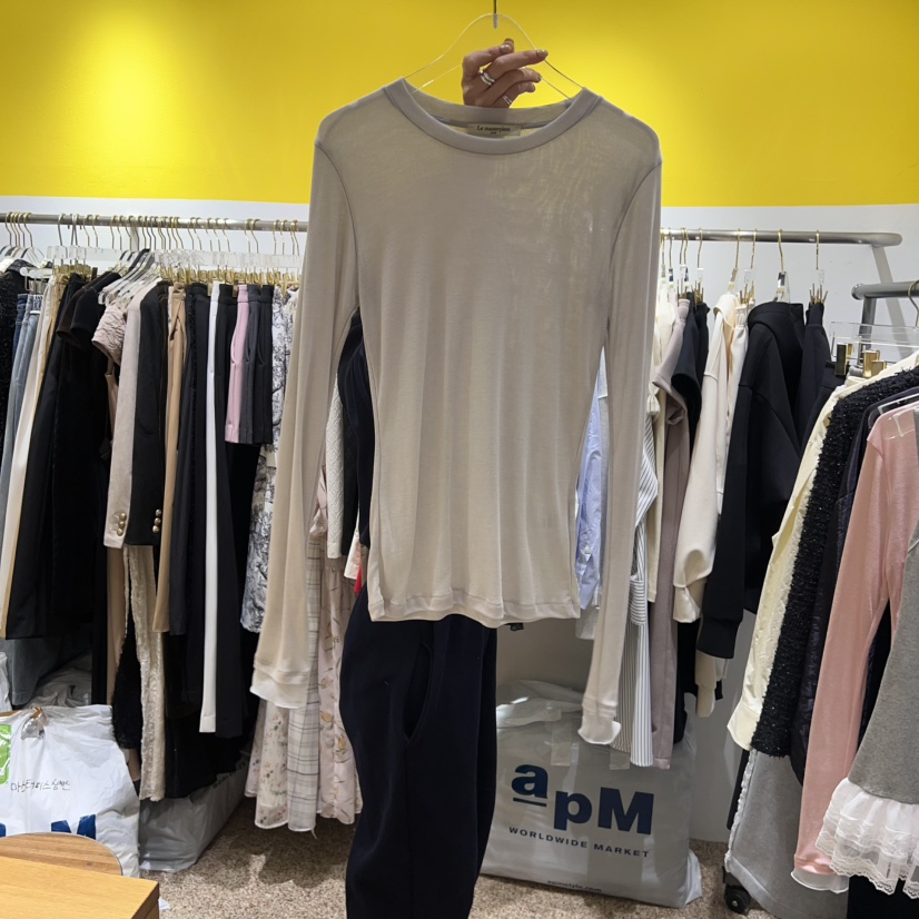 LE MASTERPLACE韓國代購女士新品熱賣時尚人氣長袖T恤歐根紗Le masterpiece長袖T恤圖色5