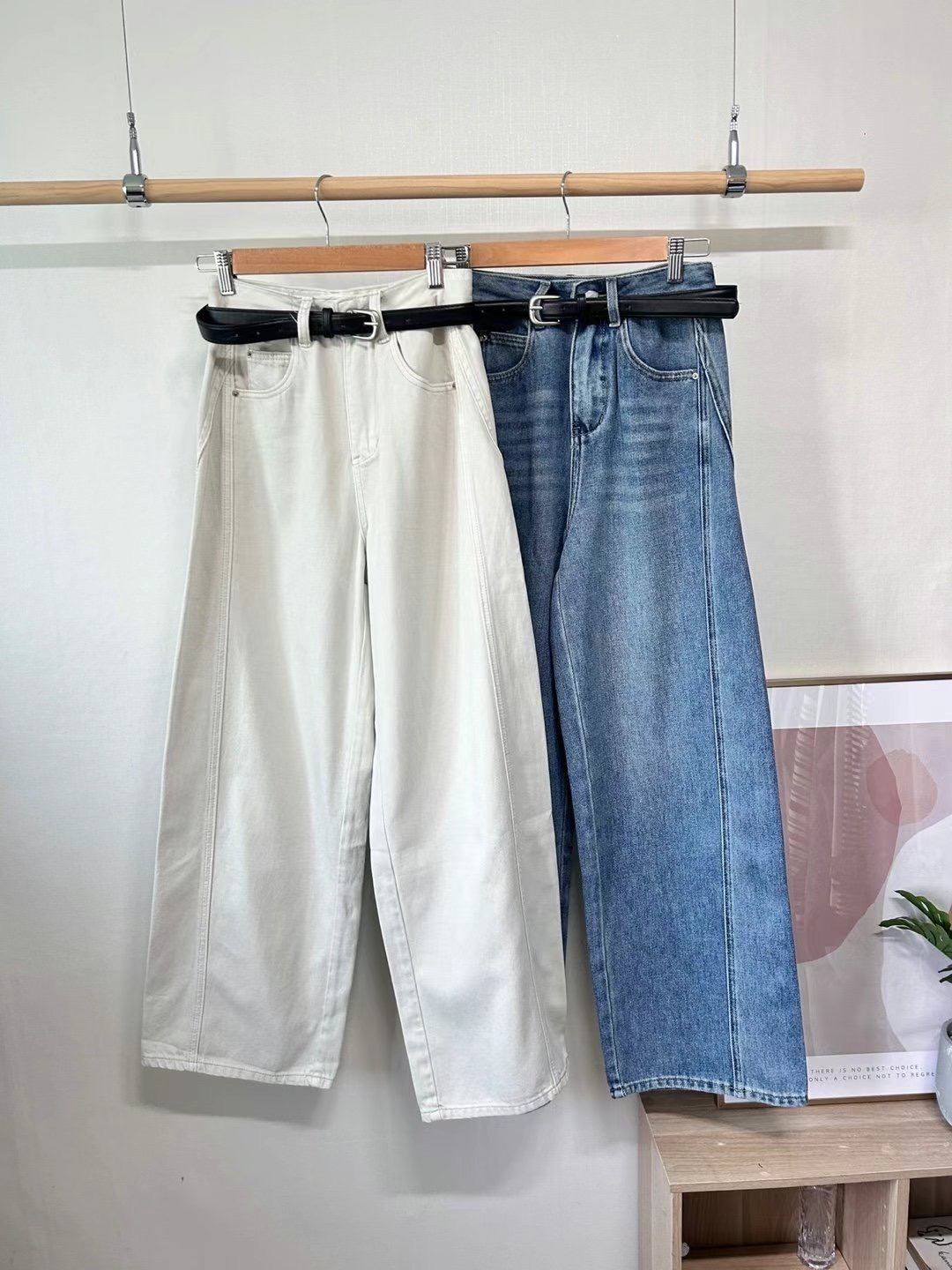 MOONGCHI韓國代購女裝新品職業時尚人氣推薦熱賣25春夏牛仔褲MOONGCHI牛仔褲圖色2左二色