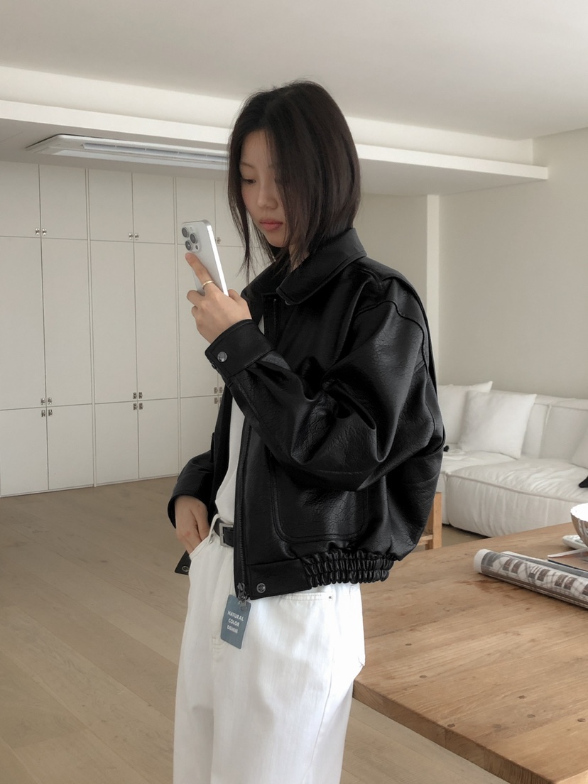 LONG PEAK直郵韓國代購女裝新品真品人氣時尚25春夏皮衣皮革LONG PEAK皮衣