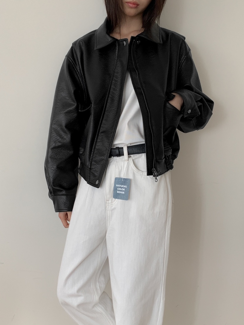 LONG PEAK直郵韓國代購女裝新品真品人氣時尚25春夏皮衣皮革LONG PEAK皮衣