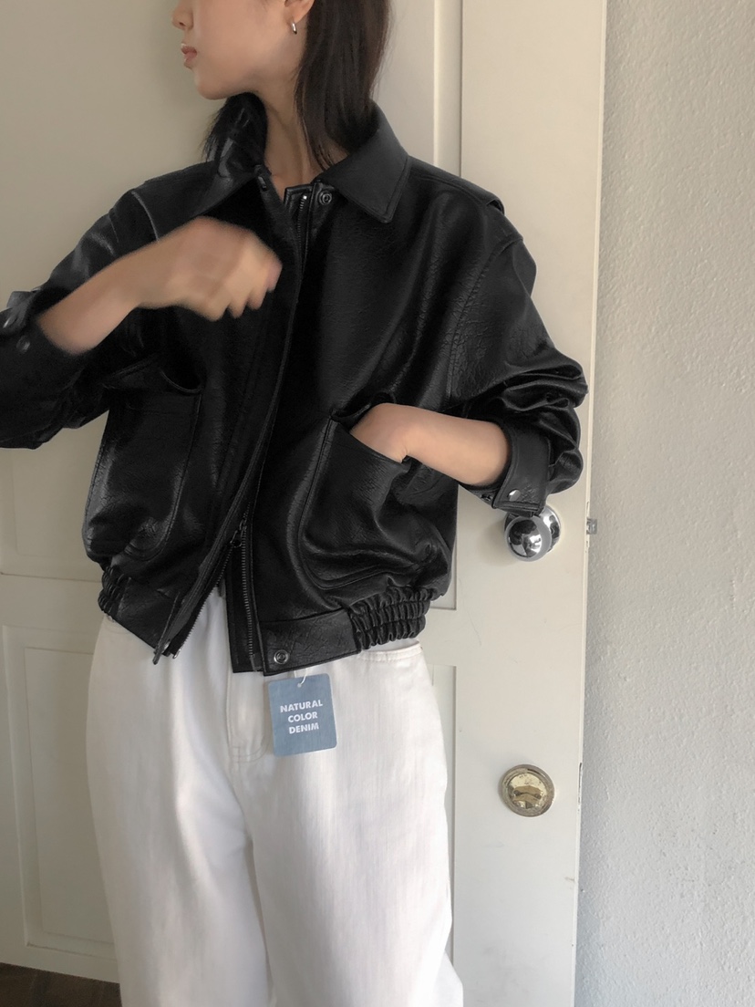 LONG PEAK直郵韓國代購女裝新品真品人氣時尚25春夏皮衣皮革LONG PEAK皮衣