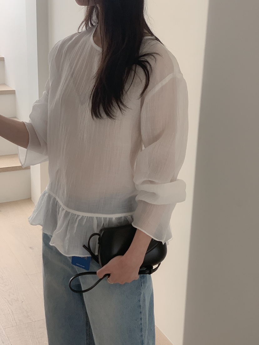 LONG PEAK韓國直郵女裝新品職業25春夏推薦真品襯衫蕾絲衫LONG PEAK襯衫/蕾絲衫