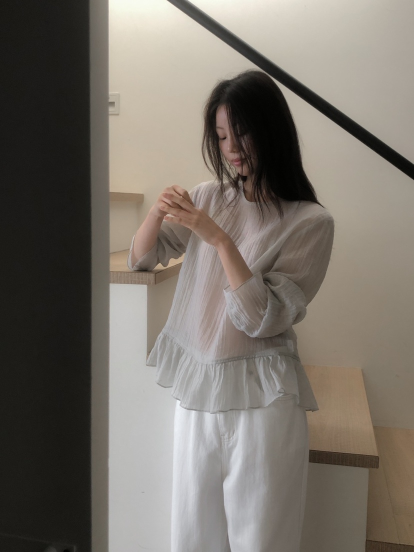 LONG PEAK韓國直郵女裝新品職業25春夏推薦真品襯衫蕾絲衫LONG PEAK襯衫/蕾絲衫