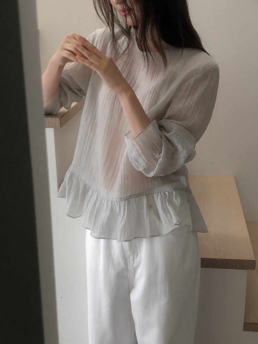 LONG PEAK韓國直郵女裝新品職業25春夏推薦真品襯衫蕾絲衫LONG PEAK襯衫/蕾絲衫