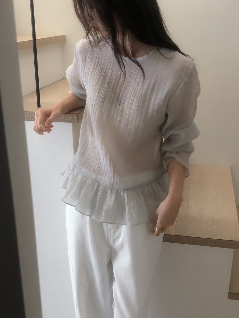 LONG PEAK韓國直郵女裝新品職業25春夏推薦真品襯衫蕾絲衫LONG PEAK襯衫/蕾絲衫