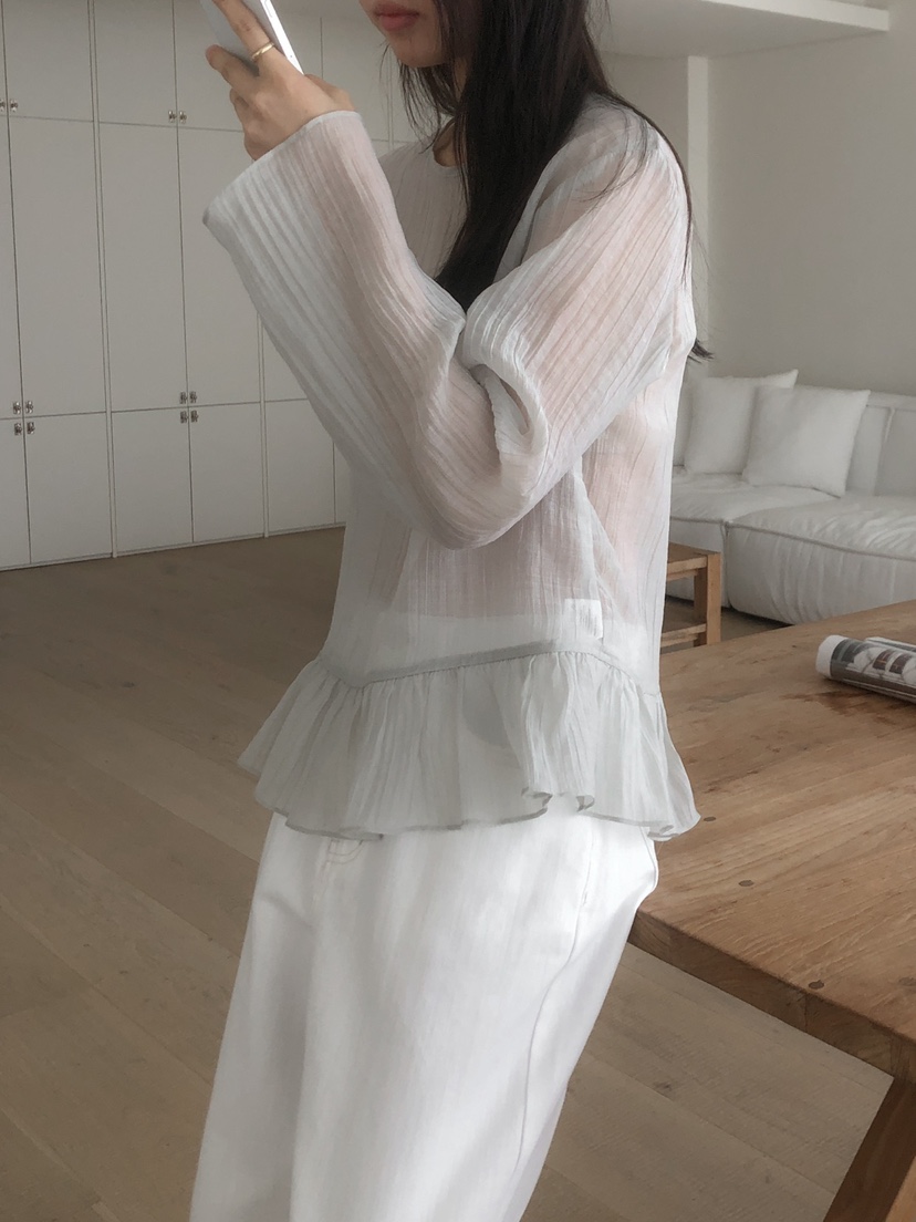 LONG PEAK韓國直郵女裝新品職業25春夏推薦真品襯衫蕾絲衫LONG PEAK襯衫/蕾絲衫
