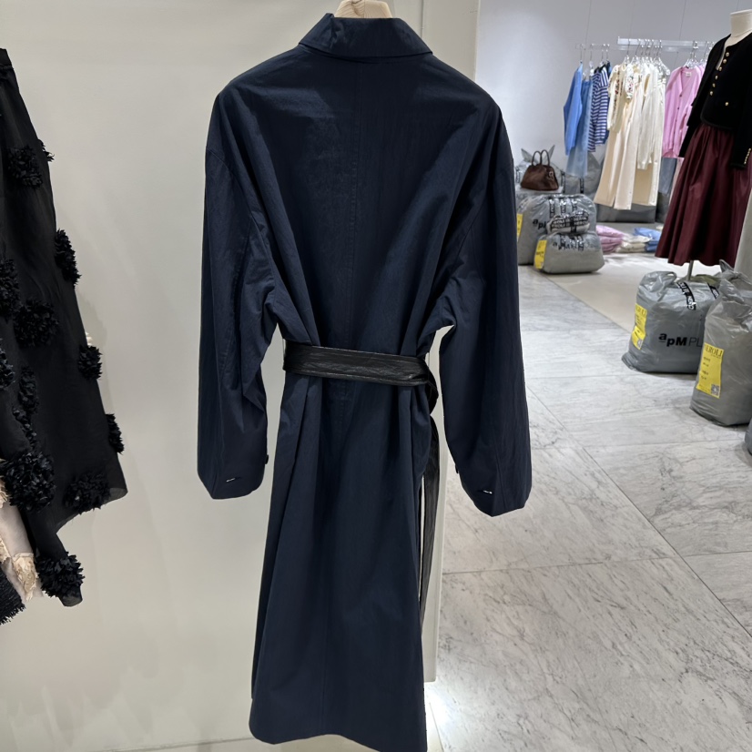 PITA直郵韓國代購女裝新款真品時尚推薦長款風衣含腰帶皮革THE VERLIN/piTa長款風衣