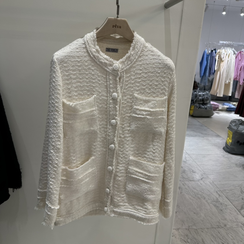 PITA直郵韓國代購女裝新品25春夏熱賣時尚職業夾克粗花呢開衫THE VERLIN/piTa夾克圖色2