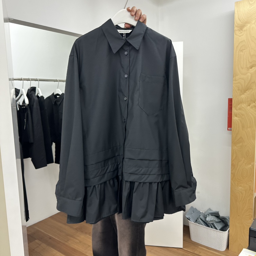 MYNAMEIS韓國直郵女裝新品人氣25春夏休閑真品時尚襯衫蕾絲衫MYNAMEIS襯衫/蕾絲衫圖色2