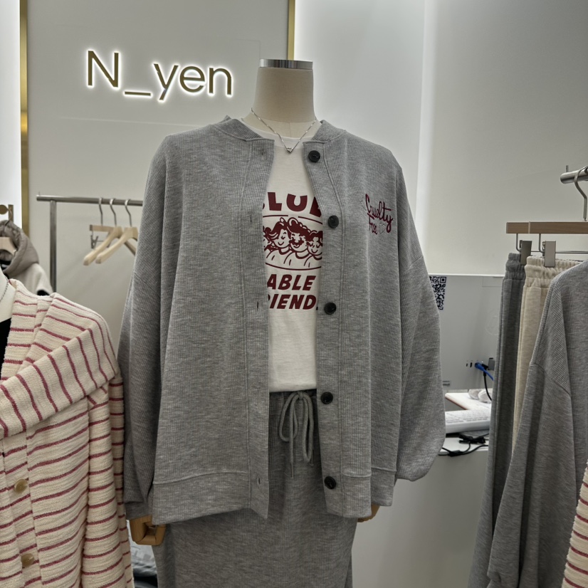 N YEN韓國直郵女裝新款25春夏時尚職業人氣推薦休閑衛衣開衫N YEN衛衣圖色2