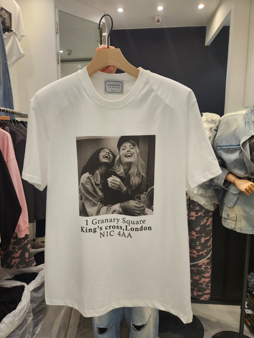 BLACK RIBBON-A韓國直郵女裝新品真品推薦25春夏人氣休閑T恤BLACK RIBBON-AT恤圖色1