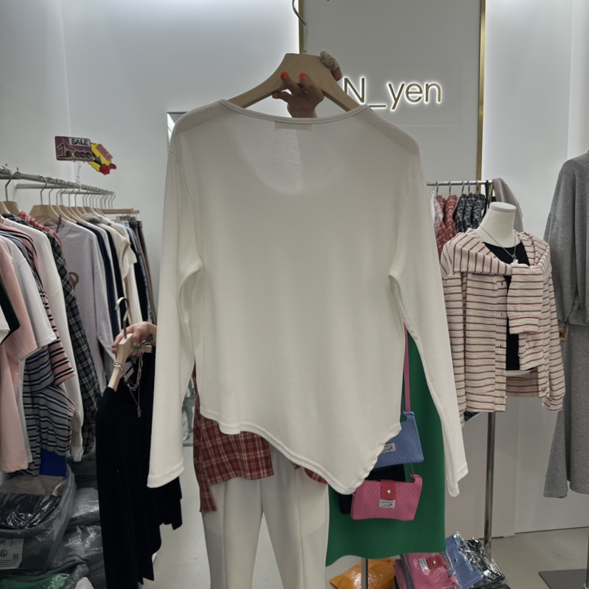 N YEN直郵韓國代購女裝新款25春夏時尚休閑推薦真品長袖T恤N YEN長袖T恤