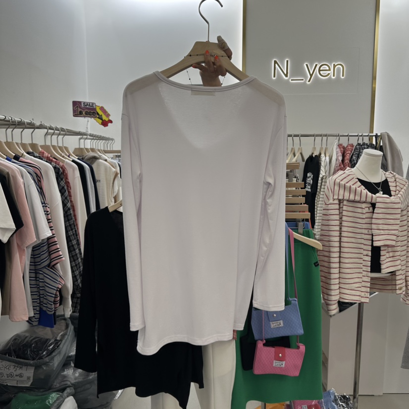 N YEN直郵韓國代購女裝新款時尚真品25春夏人氣休閑長袖T恤N YEN長袖T恤