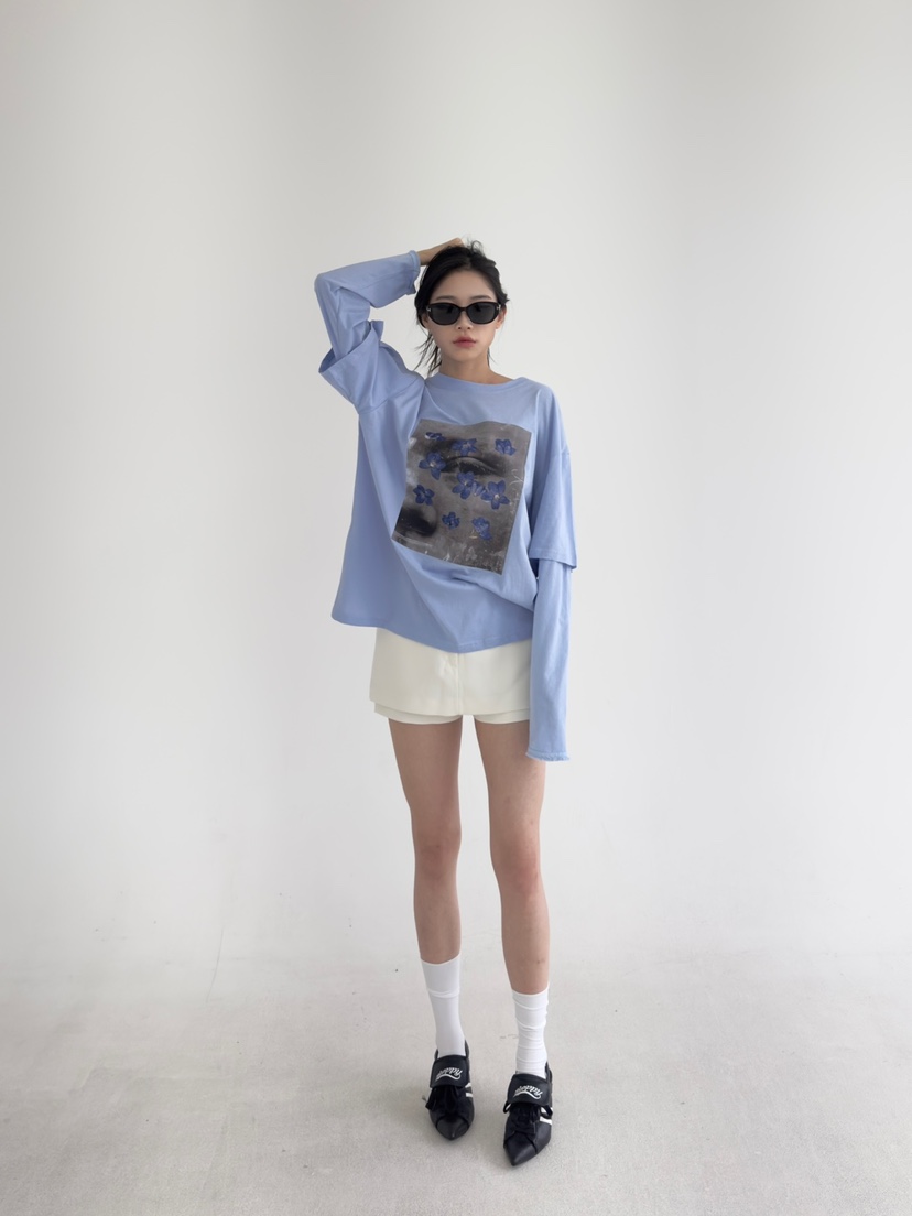 NOV7直郵韓國代購女裝新品職業真品熱賣時尚人氣推薦長袖T恤the ebony eyes/NOV7長袖T恤