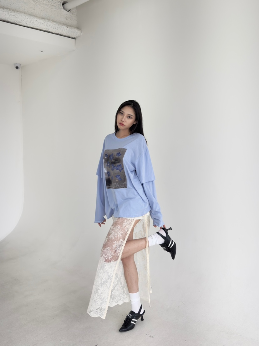 NOV7直郵韓國代購女裝新品職業真品熱賣時尚人氣推薦長袖T恤the ebony eyes/NOV7長袖T恤