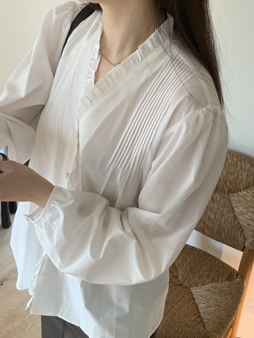 TAF韓國直郵東大門實拍女裝新品25春夏真品人氣休閑襯衫蕾絲衫TAF襯衫/蕾絲衫